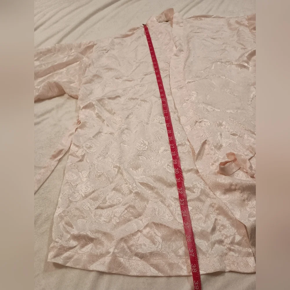 Vintage Wendy Ann Pink Satin And Lace Peignoir Robe And Nightgown Set Size 1X-2X
